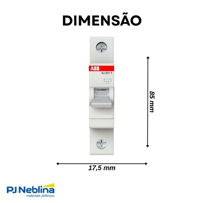 Disjuntor Mini Din Unipolar 25A Curva C 3Ka 440V SJ201T-C25 - ABB