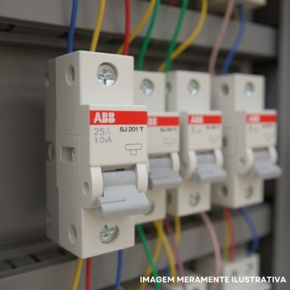 Disjuntor Mini Din Unipolar 25A Curva C 3Ka 440V SJ201T-C25 - ABB