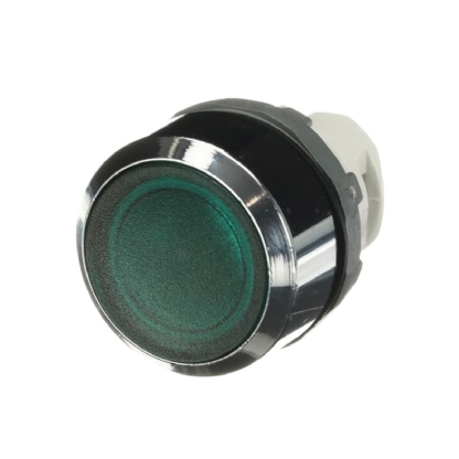 Cabeçote Para Botão Impulso Aro Zamak Iluminado Verde MP1-31G - ABB
