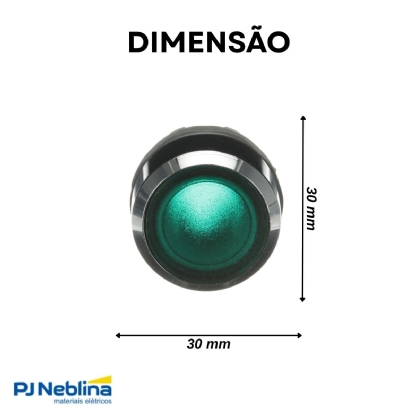 Cabeçote Para Botão Impulso Aro Zamak Iluminado Verde MP1-31G - ABB