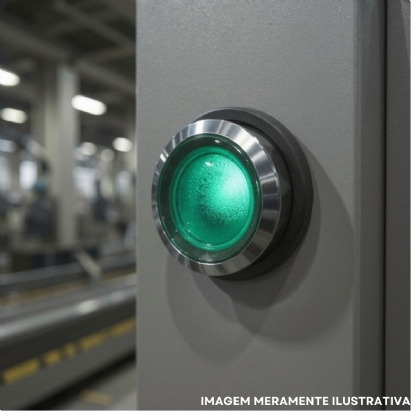 Cabeçote Para Botão Impulso Aro Zamak Iluminado Verde MP1-31G - ABB