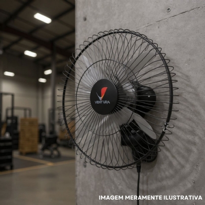 Ventilador Parede Oscilante Ventura 60Cm Biv Grade Aco 150W Preto - Venti Delta