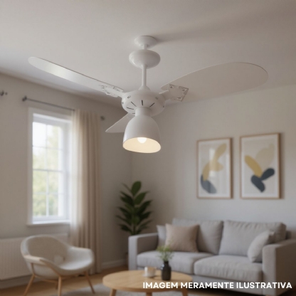 Ventilador Teto New Cristal Light 127V 130W Branco - Venti Delta