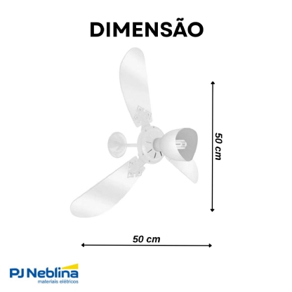 Ventilador Teto New Cristal Light 127V 130W Branco - Venti Delta