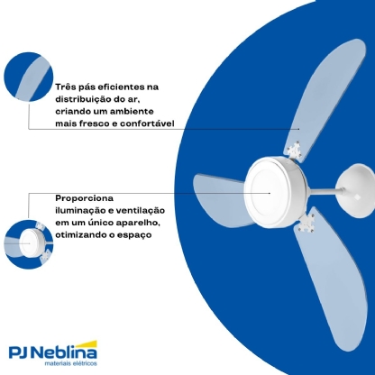 Ventilador Teto New Cristal Led 127V 130W Bc - Venti Delta