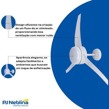 Ventilador Teto Lunik 127V 130W Branco - Venti Delta