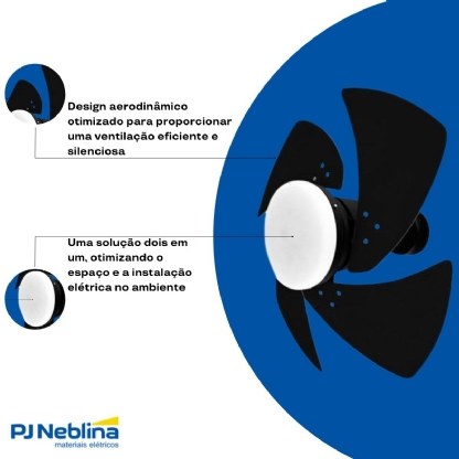 Ventilador Teto Tornado 127V 130W Preto - Venti Delta