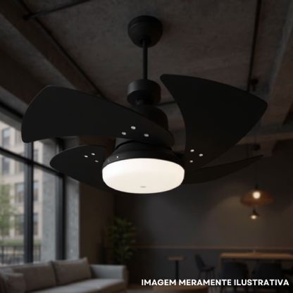 Ventilador Teto Tornado 127V 130W Preto - Venti Delta