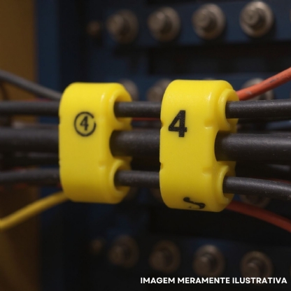 Marcador Anilha Mhg1/3 Número 4 Amarela Condutor 0,30-1,50mm Com 1000 Unidades - Hellermann