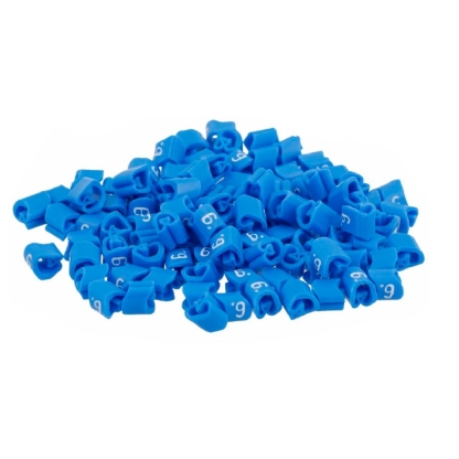Marcador Anilha Mhg1/3 Número 6 Azul Condutor 0,30-1,50mm Com 1000 Unidades - Hellermann