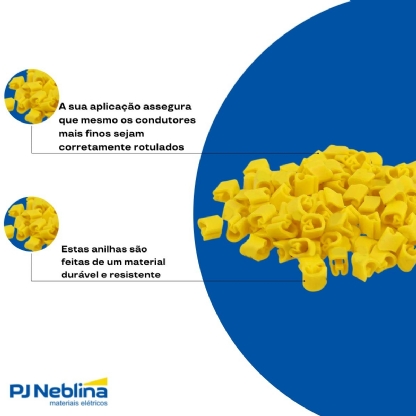 Marcador Anilha Mhg1/3 Número 7 Amarela Condutor 0,30-1,50mm Com 1000 Unidades - Hellermann