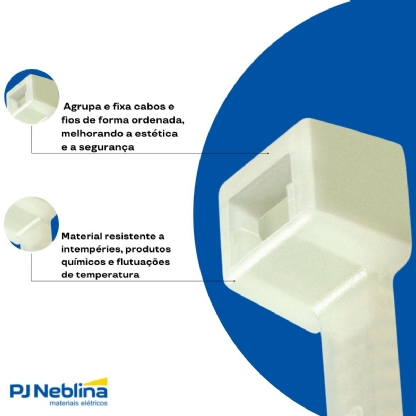 Abraçadeiras Insulok Poliamida 39cm Branca 1000 Unidades - Hellermann
