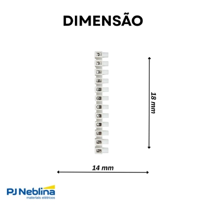 Conector Múltiplo Poliamida 41A 450V 12 Bornes 6,00Mm 85G Branco - Steck