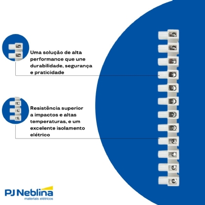 Conector Múltiplo Poliamida 41A 450V 12 Bornes 6,00Mm 85G Branco - Steck