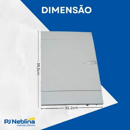 Caixa Distribuição Proteção Vdi Plus Embutir Termoplástico Branco 393X322X70Mm - Brum