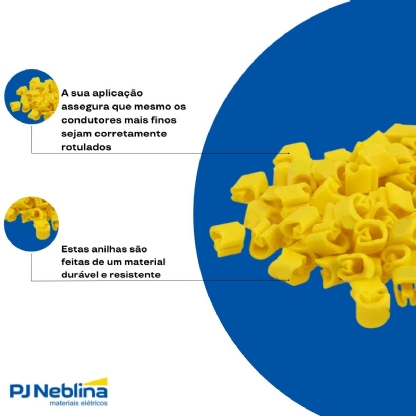 Marcador Anilha Mhg2/5 Letra (R) Amarelo Condutor 0,50-6,00 mm 1000 Unidades - Hellermann