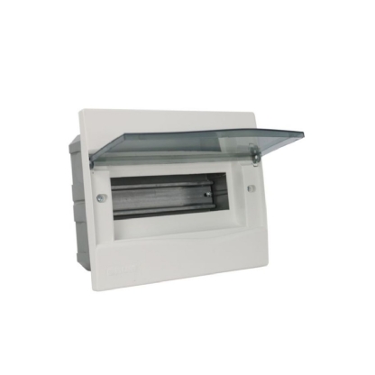 Centrinho Distribuição Embutir Para 9 Disjuntores Din Termoplástico Porta Transparente Sem Barramento Ip40 Branco Brum