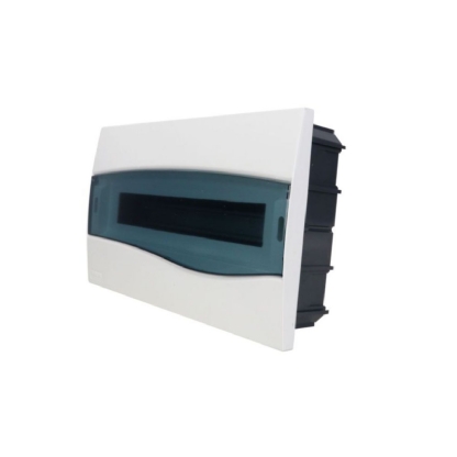 Centrinho Distribuição Embutir Para 18 Disjuntores Din Termoplástico Porta Transparente Sem Barramento Ip40 Branco