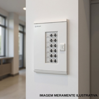 Quadro Distribuição Embutir Qde-18 18 Disjuntores 100A Branco Vertical Brum