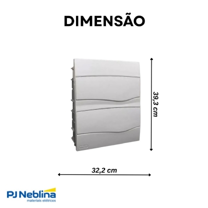 Centrinho Distribuição Embutir Para 24 Disjuntores Din Termoplástico Porta Opaca Sem Barramento Ip40 Branco Brum
