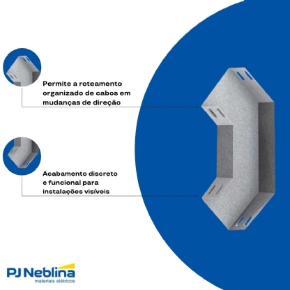 Curva Horizontal Aço P/Eletrocalha Lisa 90G Tipo U 100X50 mm Pré Zincado Chapa 24 Raio 150 - Eletrocalhas/Est