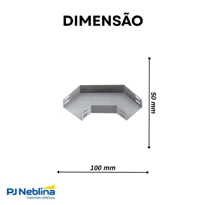 Curva Horizontal Aço P/Eletrocalha Lisa 90G Tipo U 100X50 mm Pré Zincado Chapa 24 Raio 150 - Eletrocalhas/Est
