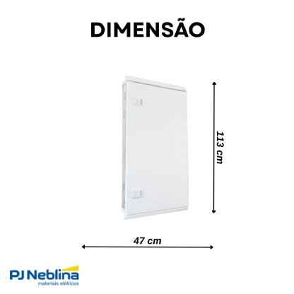Quadro Distribuição Embutir Q25-72E 72 Disjuntores 150/250A Branco Vertical Brum