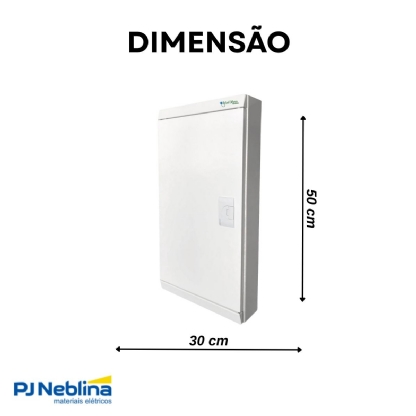 Quadro Distribuição Sobrepor Para 18 Disjuntores Vertical 100A Branco Brum