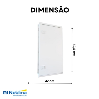 Quadro Distribuição Sobrepor Q25-24S 24 Disjuntores 150/250A Branco Vertical Brum