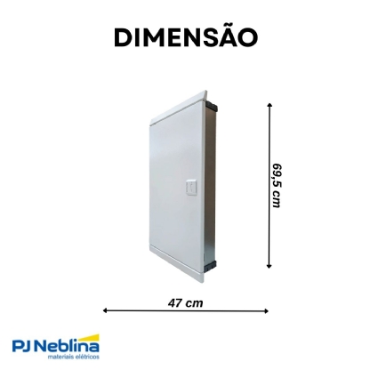 Quadro Distribuição Embutir Q25-48E 48 Disjuntores 150/250A Branco Vertical Brum