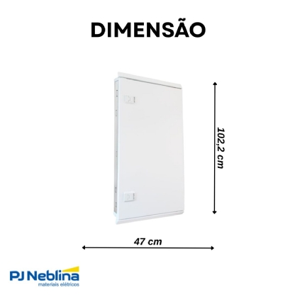 Quadro Distribuição Embutir Q25-60E 60 Disjuntores 150/250A Branco Vertical Brum