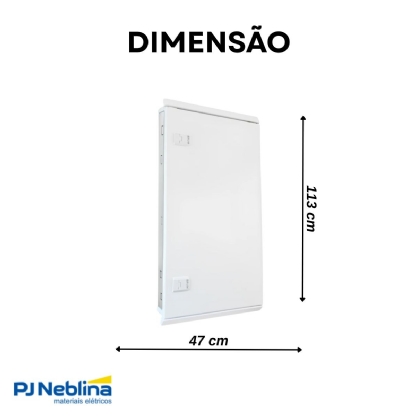 Quadro Distribuição Sobrepor Q25-72S 72 Disjuntores 150/250A Branco Vertical