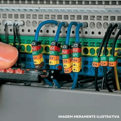 Marcador Anilha Mhg4/9 Número 0 Amarela Condutor 4,00-16mm Com 1000 Unidades - Hellermann