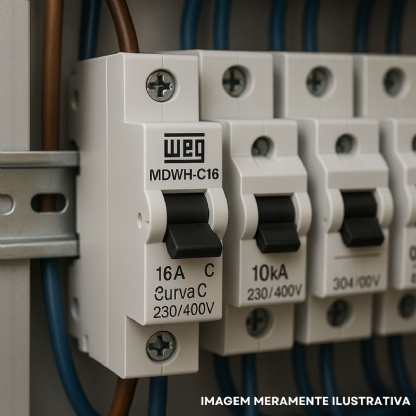 Disjuntor Mini Din Bipolar 16A Curva C 10Ka 230/400V - Weg