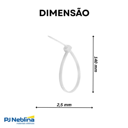 Braçadeira Plástica 140X2,5Mm 100 Unidades - Conexel