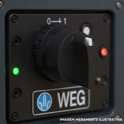 Frontal Comutador Knob Curto 2 Posição Fixo 45G 22Mm Plástico Preto  - Weg