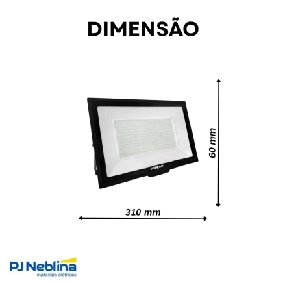 Refletor Led Retangular Sobrepor 500w Bivolt Preto - Ourolux