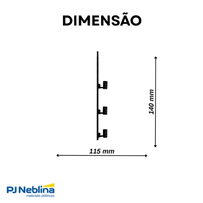 Luminária Spot Led Trilho Preto 3X10W Bivolt 6500K Branco Frio 2520Lm - Ourolux
