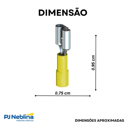 Terminal Fêmea 4,00-6,00Mm (12-10Awg) Pré-Isolado Amarelo - Intelli - 100 Unidades