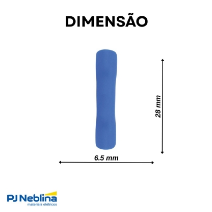 Luva Emenda 1,50-2,50Mm (16-14Awg) Pré-Isolado Azul Pvc - Magnet - 100 Unidades