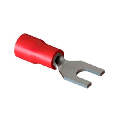 Terminal Forquilha 0,50-1,50Mm (22-16Awg) Pré-Isolado Vermelho F=5Mm 3/16 (M5)  Intelli - 100 Unidades
