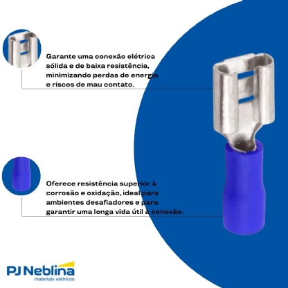 Terminal Fêmea 1,50-2,50Mm (16-14Awg) Pré-Isolado Azul Magnet