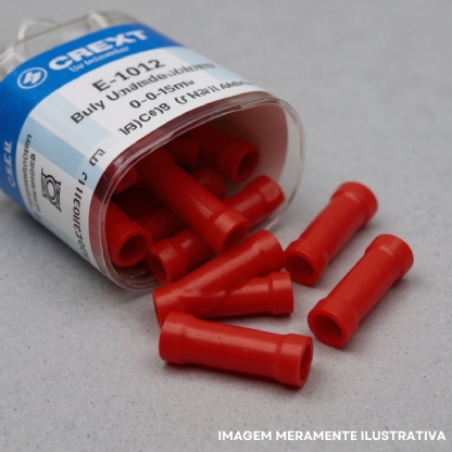 Luva Emenda 0,50-1,50Mm (22-16Awg) Total-Isolado Vermelho Pvc - Axt - 100 Unidades