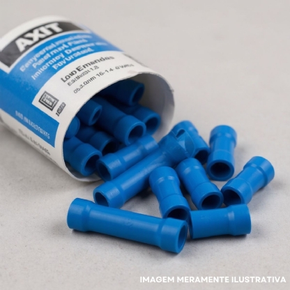 Luva Emenda 1,50-2,50Mm (16-14Awg) Total-Isolado Az Pvc - Axt - 100 Unidades