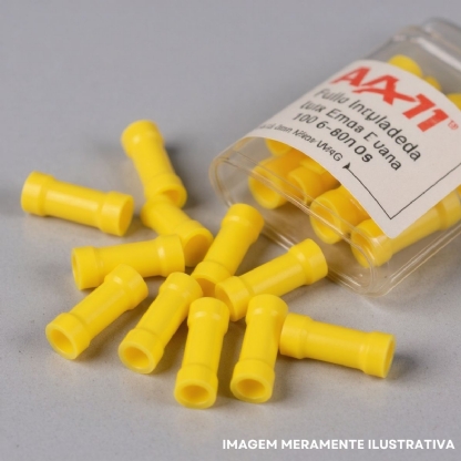 Luva Emenda 4,00-6,00Mm (12-10Awg) Total-Isolado Amarelo Pvc - Axt - 100 Unidades