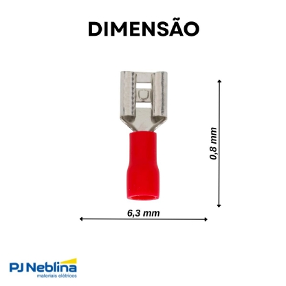Terminal Fêmea 0,50-1,50Mm (22-16Awg) Pré-Isolado Vermelho - Axt - 100 Unidades