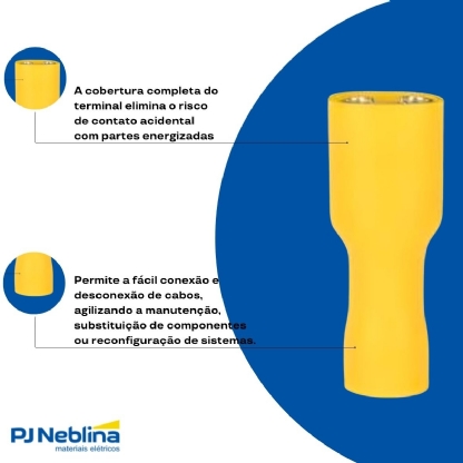 Terminal Fêmea 4,00-6,00Mm (12-10Awg) Total-Isolado Amarelo - Axt - 100 Unidades