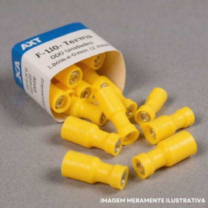 Terminal Fêmea 4,00-6,00Mm (12-10Awg) Total-Isolado Amarelo - Axt - 100 Unidades