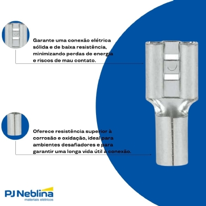 Terminal Fêmea 1,50-2,50Mm (16-14Awg) Não Isolado - Axt - 100 Unidades
