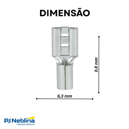 Terminal Fêmea 1,50-2,50Mm (16-14Awg) Não Isolado - Axt - 100 Unidades
